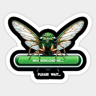 Cicada Invasion Loading Funny Cicada Summer Sticker